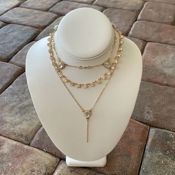 NEW! Dainty Boho Minimalist Gold Layered Necklace/ Y-Necklace - Picture 5 of 9